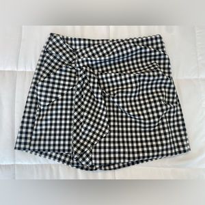 Zara Gingham Black and White Skort